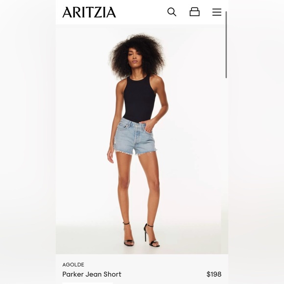 Aritzia Agolde Parker high waisted jean shorts - Picture 4 of 7